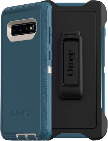 حافظة OtterBox Defender Series بدون شاشة لهاتف Galaxy S10+ (فقط) - يتضمن مشبك الحافظة - عبوة غير قابلة للبيع بالتجزئة - Big Sur (بيج شاحب/قرصان) in Saudi Arabia