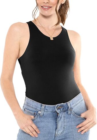 STRETCH IS COMFORT Women's and Plus Oh So Soft High Neck Bikini Leotard Bodysuit with Snap Closure in Saudi Arabia