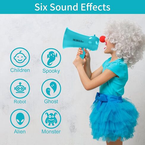 Mini Megaphone Bullhorn with Voice Changer Function | Built-in Siren & Record | Portable Speaker for Kids, Adults, Cheerleading and Party（Teal） in Kuwait