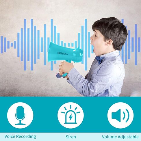 Mini Megaphone Bullhorn with Voice Changer Function | Built-in Siren & Record | Portable Speaker for Kids, Adults, Cheerleading and Party（Teal） in Kuwait