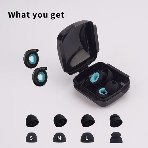 سدادات أذن عازلة للضوضاء للنوم - سدادات أذن للنوم والتركيز - زوجان من سدادات الأذن المرنة المصنوعة من السيليكون القابلة لإعادة الاستخدام لتقليل الضوضاء، سدادة أذن للأشخاص الذين ينامون على الجانب وحساسين للضوضاء in Kuwait