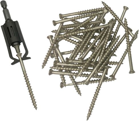 Satinless Steel Outdoor Wood Screw #8 * 2-1/2" Type 316 Flat Head Square Drive, 70 pcs HOWTOOL in Saudi Arabia