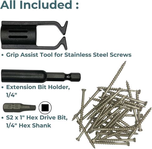 Satinless Steel Outdoor Wood Screw #8 * 2-1/2" Type 316 Flat Head Square Drive, 70 pcs HOWTOOL in Saudi Arabia