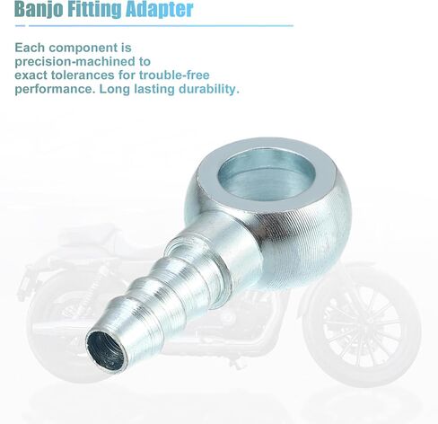 ACROPIX 10mm Diameter 7.5 mm OD Banjo Hose Barb Bolt Fittings Universal Banjo Fitting Fuel Line Adapter Connector for Motorcycle Car Silver Tone - Pack of 1 in Saudi Arabia