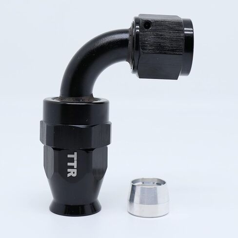AN-6 6AN AN6 90 Degree PTFE Reusable Swivel Fitting Hose End Grade A Black 80-090-06BK in Saudi Arabia