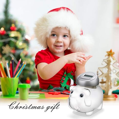 Piggy Digital Coin Bank, Automatic Coin Counter Totals All U.S. Coins, Clear Money Saving Jar with LCD Display, Silver in Saudi Arabia