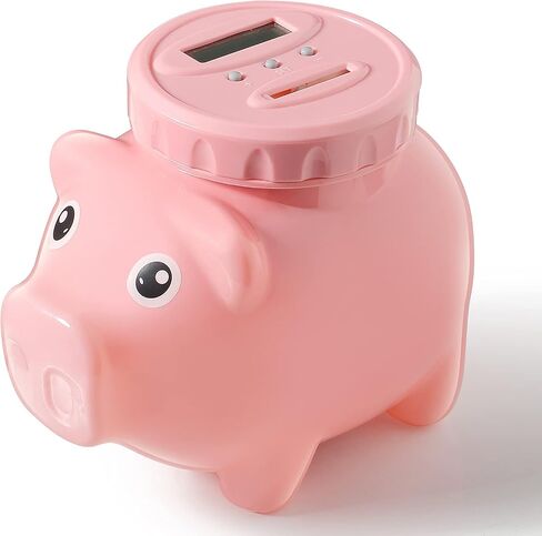 Piggy Digital Coin Bank, Automatic Coin Counter Totals All U.S. Coins, Clear Money Saving Jar with LCD Display, Silver in Saudi Arabia