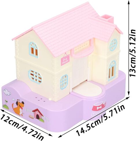 Fun Puppy Villa Piggy Bank, Lucky Dog House Automatic Swallowing Piggy Bank with Light and Music Effects Children's Toy Gifts( Lucky Dog) in Saudi Arabia