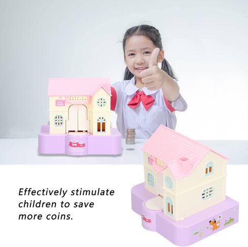 Fun Puppy Villa Piggy Bank, Lucky Dog House Automatic Swallowing Piggy Bank with Light and Music Effects Children's Toy Gifts( Lucky Dog) in Saudi Arabia