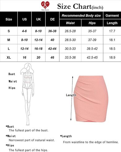 Kate Kasin Women's Mini Skirts Elastic High Waisted Wrap Front Ruched Slim Fit Stretchy Bodycon Pencil Skirts with Lining in Saudi Arabia