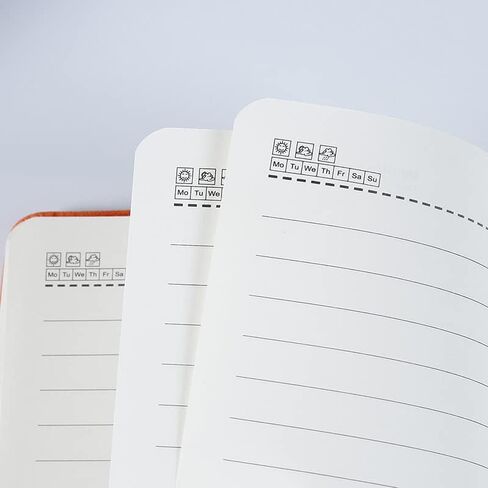 حزمة من 5 دفاتر ملاحظات من جلد البولي يوريثان - برتقالي، كستنائي، أزرق، رمادي، وأزرق بحيرة، 100 ورقة/200 صفحة، 4.2 × 5.8 بوصة، مثالية للوازم المدرسية المكتبية والمنزلية in Kuwait