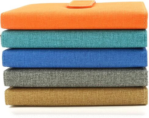 حزمة من 5 دفاتر ملاحظات من جلد البولي يوريثان - برتقالي، كستنائي، أزرق، رمادي، وأزرق بحيرة، 100 ورقة/200 صفحة، 4.2 × 5.8 بوصة، مثالية للوازم المدرسية المكتبية والمنزلية in Kuwait