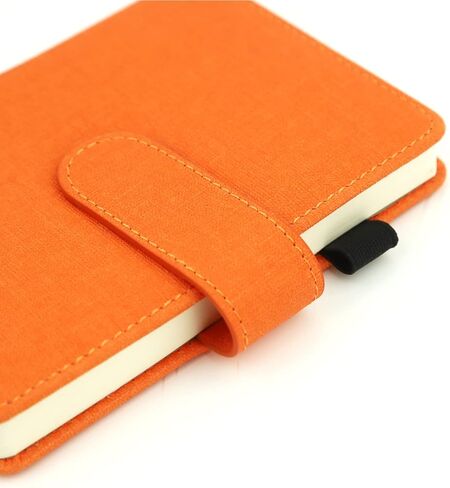 حزمة من 5 دفاتر ملاحظات من جلد البولي يوريثان - برتقالي، كستنائي، أزرق، رمادي، وأزرق بحيرة، 100 ورقة/200 صفحة، 4.2 × 5.8 بوصة، مثالية للوازم المدرسية المكتبية والمنزلية in Kuwait