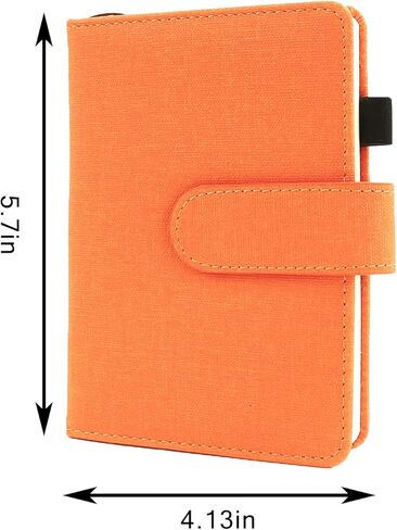 حزمة من 5 دفاتر ملاحظات من جلد البولي يوريثان - برتقالي، كستنائي، أزرق، رمادي، وأزرق بحيرة، 100 ورقة/200 صفحة، 4.2 × 5.8 بوصة، مثالية للوازم المدرسية المكتبية والمنزلية in Kuwait