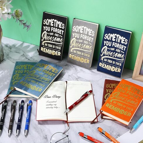 Yeaqee 16 Pcs Thank You Gifts Leather Journals with Ballpoint Pen A6 Journal Notebook Bulk Teacher Appreciation Gifts Coworker Leaving Gifts Inspirational Notebooks for Men Women Teacher Volunteer in Saudi Arabia