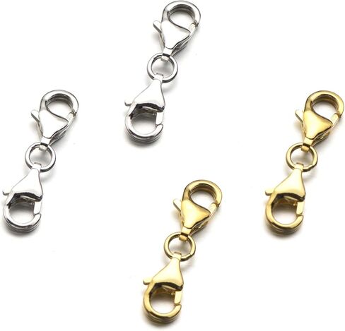 Zpsolution 925 Sterling Silver Double Lobster Clasp Extender Double Opening Necklace Clasp Double Claw Connector Bracelet Extension Clasps for Jewelry Making (Gold) in Saudi Arabia