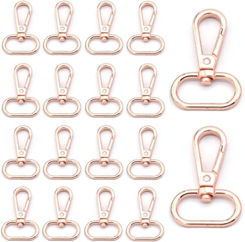 قوس قزح دوار المفاجئة 20/25 مم حلقة بيضاوية داخلية مشبك جراد البحر مخلب لحزام دفع بوابة جراد البحر المشابك السنانير مقاطع الموضة 10 قطع (1 بوصة، ذهبي وردي) in Kuwait