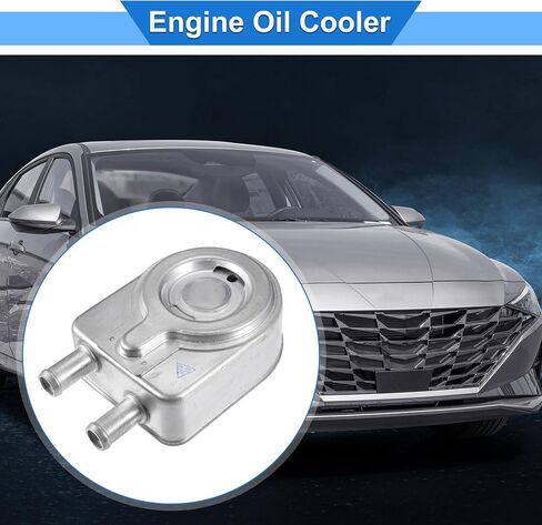 Engine Oil Cooler Kit Compatible for Hyundai Tucson 2018-2021, Durable Aluminum Alloy Silver Tone Transmission Oil Cooler with O-ring Seals in Saudi Arabia