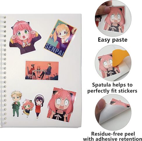 عبوة واحدة من كتاب الملصقات، كتاب ملصقات فارغ قابل لإعادة الاستخدام مع ملعقة بلاستيكية، كتاب تجميع الملصقات وكتاب تجميع الملصقات لمنظم الملصقات وتخزينها (أحمر) in Kuwait