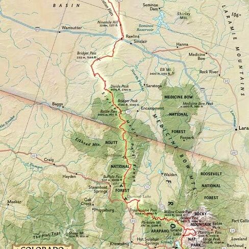 National Geographic: Continental Divide Trail Wall Map - 18 x 48 inches - Paper Rolled in Saudi Arabia