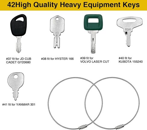 42 مجموعة مفاتيح رئيسية لمعدات البناء الثقيلة، مجموعة مفتاح الإشعال بديلة للقطط كوبوتا تويوتا كوماتسو جون JLG JCB فولفو كوبوتا تاكيوتشي يانمار فورد هوندا هيستر دايو والمزيد in Kuwait