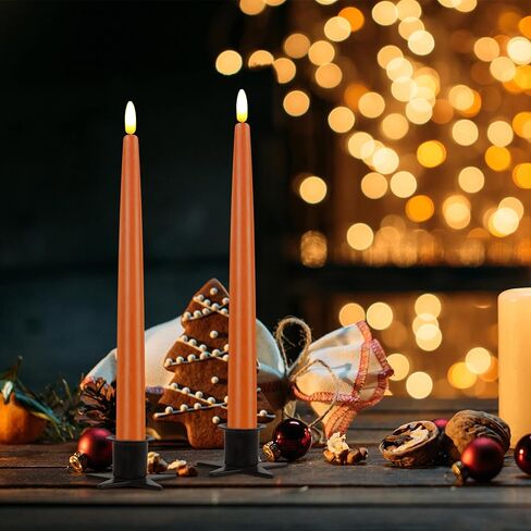 CVHOMEDECO. Primitive Iron Taper Candle Holders Vintage Black Candlestick Holders for Halloween Christmas Dining Room Home Decor. Set of 2, Round base in Saudi Arabia