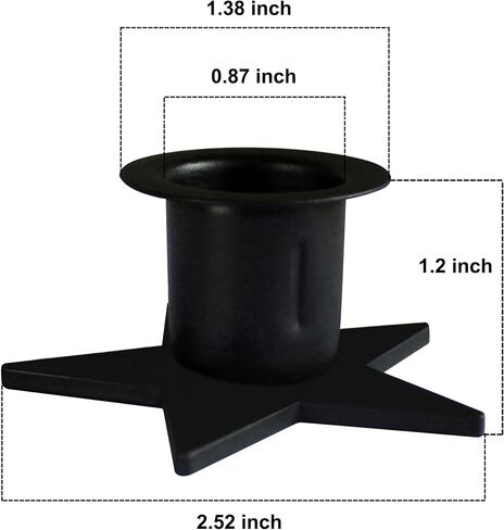 CVHOMEDECO. Primitive Iron Taper Candle Holders Vintage Black Candlestick Holders for Halloween Christmas Dining Room Home Decor. Set of 2, Round base in Saudi Arabia