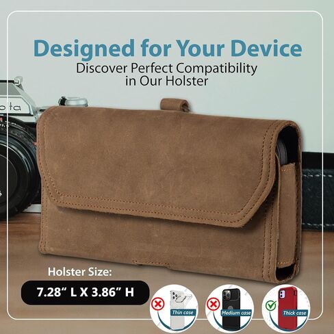 حافظة حزام للهاتف الخلوي من الجلد من Hengwin تناسب هاتف iPhone 15 Pro Max 14 Plus Samsung Galaxy A15 A25 A05s S23 Ultra Note 20 Ultra Note9 Note8 Google Pixel 8 Pro حامل حزام للهاتف (أسود) in Kuwait