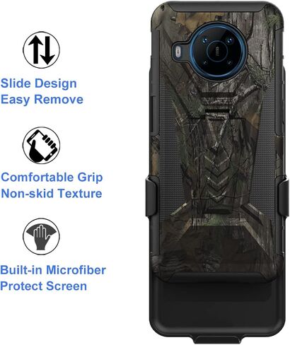 Ailiber for Nokia X100 Case, Nokia X100 5G Holster with Tempered Glass Screen Protector, Swivel Belt Clip Holster with Kickstand, Heavy Duty Full Body Shockproof Phone Cover Case for Nokia X100-Blue in Saudi Arabia