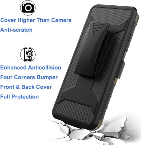Ailiber for Nokia X100 Case, Nokia X100 5G Holster with Tempered Glass Screen Protector, Swivel Belt Clip Holster with Kickstand, Heavy Duty Full Body Shockproof Phone Cover Case for Nokia X100-Blue in Saudi Arabia