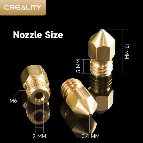 Creality Official Ender 3 0.4mm Nozzles 5 PCS, Brass 3D Printer Hotend Nozzles for Ender 3 V2/Ender 3 Pro/Ender 3 Max/Ender 5 Series/CR 10 Series and Sermoon D1 in Saudi Arabia