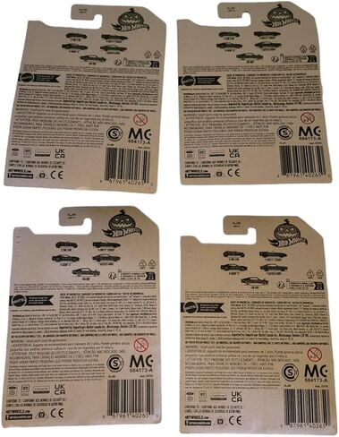 Hot Wheels 2023 Dia De Los Muertos Halloween Set of 4 Diecast Vehicles from DXT91-956F Release in Saudi Arabia