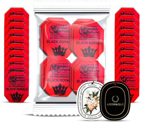 AROMAQUE's Bundle of Wonder Wafers Black Royale Scent Wafers 24 count Individually Wrapped with AROMAQUE's Air Freshner. in Saudi Arabia