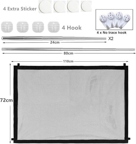 Baby Gate for Stairs No Drilling - 43.3" W x 28.3" H Retractable Dog Gate Baby Gate for The House Mesh Baby Gate for Stair No Drilling Pet Gate Puppy Gate for Stairs & Doorways in Kuwait