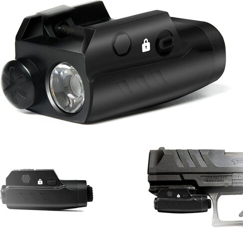 Pistol Light Black 300 Lumens Compact Aluminum Weaponlight Tactical Flashlight LED Illuminator with Adjustable Picatinny Rail Mount for Handguns or Pistols in Saudi Arabia
