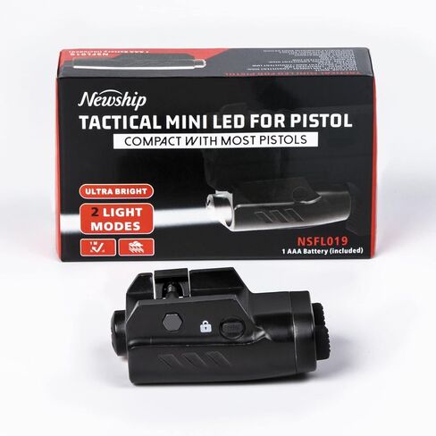 Pistol Light Black 300 Lumens Compact Aluminum Weaponlight Tactical Flashlight LED Illuminator with Adjustable Picatinny Rail Mount for Handguns or Pistols in Saudi Arabia
