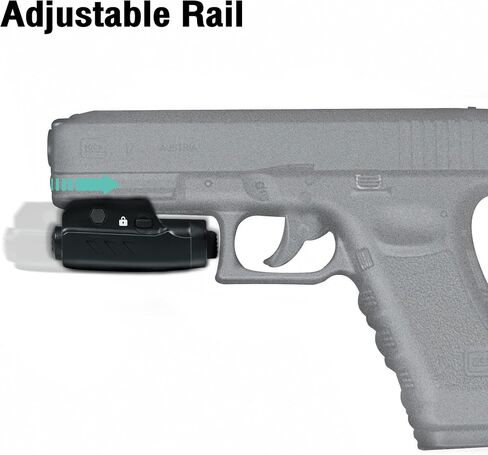 Pistol Light Black 300 Lumens Compact Aluminum Weaponlight Tactical Flashlight LED Illuminator with Adjustable Picatinny Rail Mount for Handguns or Pistols in Saudi Arabia