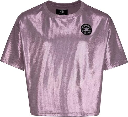 Converse Girl's Boxy Foil Knit Top (Big Kids) in Saudi Arabia