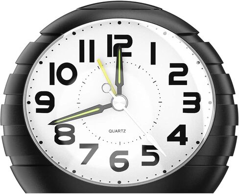 AMIR 4.2" Silent Alarm Clocks Bedside Non Ticking, Battery Powered Analog Clock with Large Display Snooze Night Light Function for Heavy Sleepers, Kids, Elder Bedroom Office in Saudi Arabia