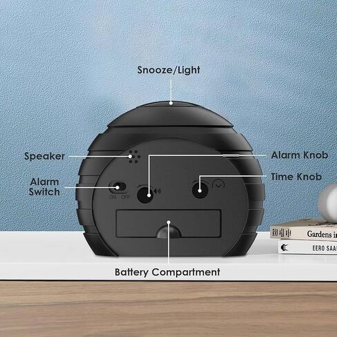 AMIR 4.2" Silent Alarm Clocks Bedside Non Ticking, Battery Powered Analog Clock with Large Display Snooze Night Light Function for Heavy Sleepers, Kids, Elder Bedroom Office in Saudi Arabia