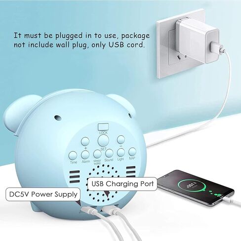 Kids Alarm Clock for Kids, Toddlers Sleep Training Clock with Sound Machine, Night Light, Nap Timer, Temperature Detect, Ok to Wake Alarm Clock for Boys Girls Bedroom in Saudi Arabia