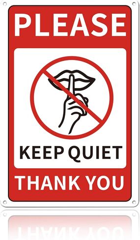 GLOBLELAND Please Keep Quiet Sign 8x12 inches 35 Mil Aluminum Quiet Please Metal Sign for Office Home Bedroom School Salon or Commerical Use, UV Protected and Waterproof in Saudi Arabia