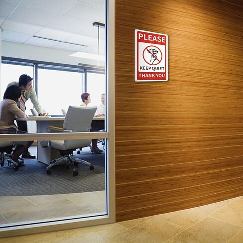 GLOBLELAND Please Keep Quiet Sign 8x12 inches 35 Mil Aluminum Quiet Please Metal Sign for Office Home Bedroom School Salon or Commerical Use, UV Protected and Waterproof in Saudi Arabia