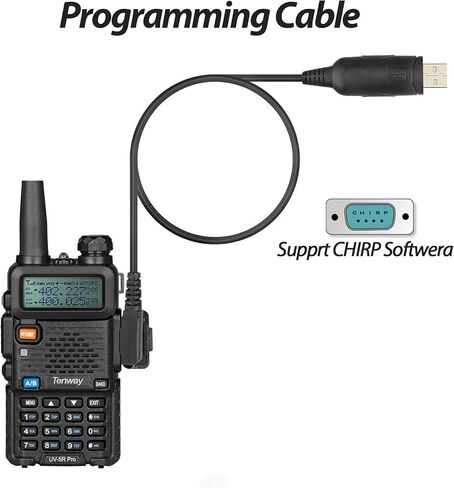 Ham Radio Walkie Talkie UV-5R Pro Dual Band Two Way Radio with one More 3800mAh Battery and Handheld Speaker Mic and Antenna and USB Programming Cable Black in Saudi Arabia