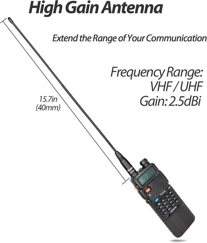 Ham Radio Walkie Talkie UV-5R Pro Dual Band Two Way Radio with one More 3800mAh Battery and Handheld Speaker Mic and Antenna and USB Programming Cable Black in Saudi Arabia