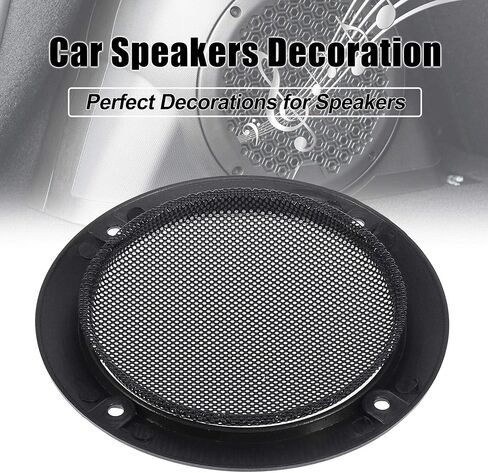 X AUTOHAUX 2pcs 4" Orange Car Audio Speaker Cover Mesh Subwoofer Grill Horn Glossy Guard Protector in Saudi Arabia