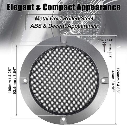 X AUTOHAUX 2pcs 4" Orange Car Audio Speaker Cover Mesh Subwoofer Grill Horn Glossy Guard Protector in Saudi Arabia