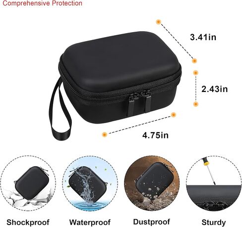 Carrying Case for DEWALT/Noxgear 39g Wearable Bluetooth Speaker, Magnetic Clip-On Wireless Jobsite Pro Water-Resistant Portable Speaker Travel Storage Cover Bag Organizer Holder, Black in Saudi Arabia