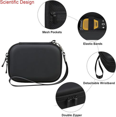 Carrying Case for DEWALT/Noxgear 39g Wearable Bluetooth Speaker, Magnetic Clip-On Wireless Jobsite Pro Water-Resistant Portable Speaker Travel Storage Cover Bag Organizer Holder, Black in Saudi Arabia