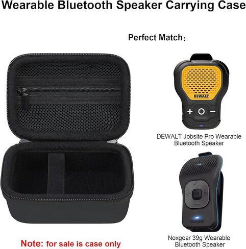 Carrying Case for DEWALT/Noxgear 39g Wearable Bluetooth Speaker, Magnetic Clip-On Wireless Jobsite Pro Water-Resistant Portable Speaker Travel Storage Cover Bag Organizer Holder, Black in Saudi Arabia